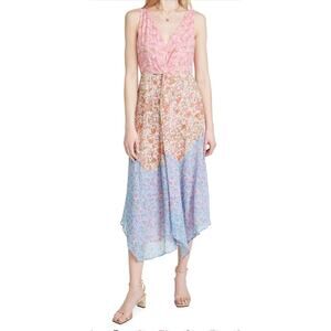 Ramy Brook Isabel Patchwork Floral Midi Dress Sz 6 NWT Boho Wedding Guest Resort